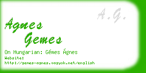 agnes gemes business card