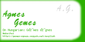 agnes gemes business card